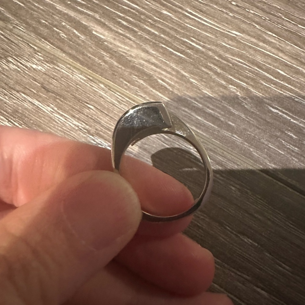 🚫🚫🚫SOLD Heavy synthetic alexandrite 14k white gold ring-6.8 grams, size 6.5 - Picture 2 of 3